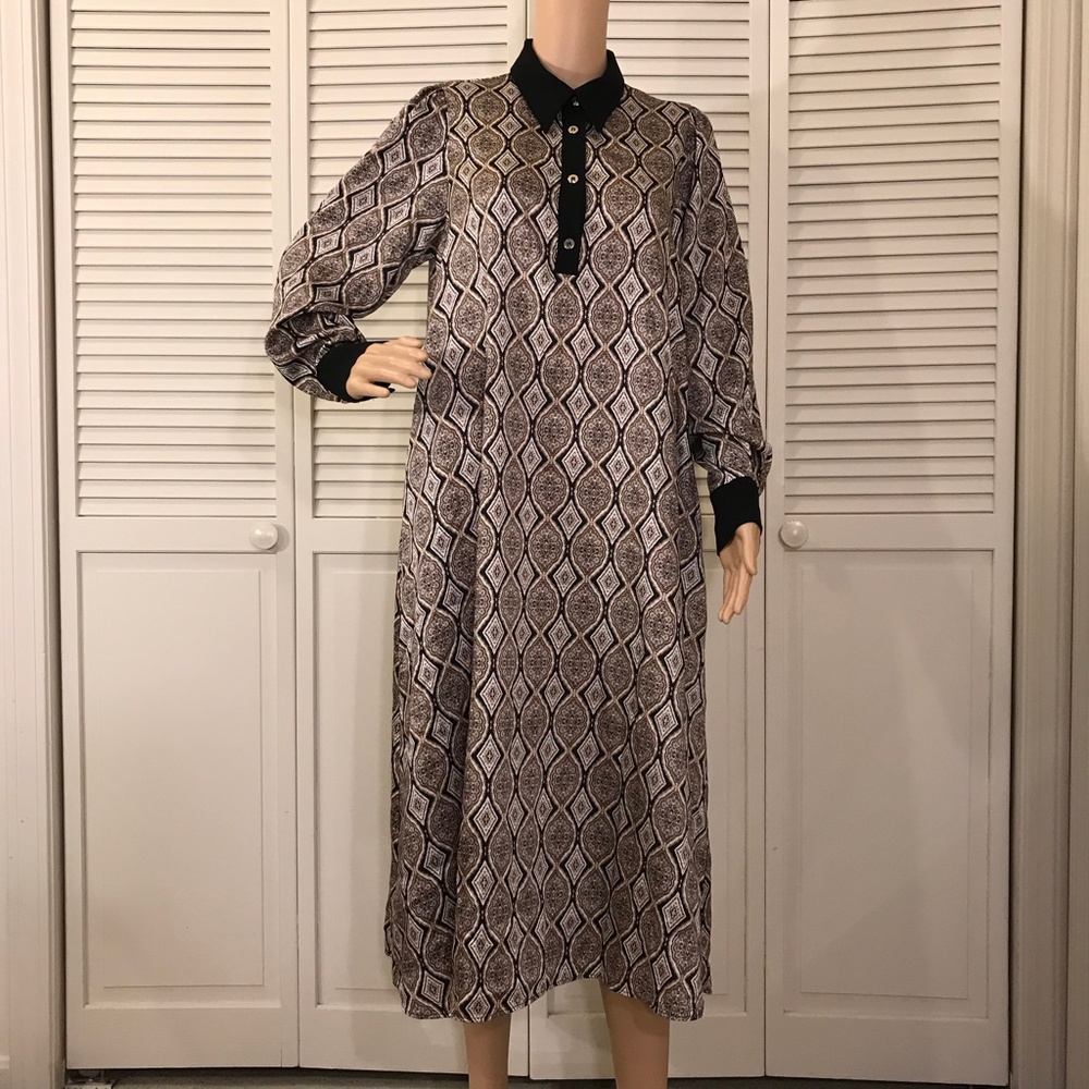 Zara Maxi Tunic Moroccan Tile Boho Dress Large